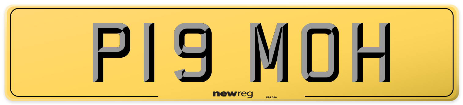 P19 MOH Rear Number Plate
