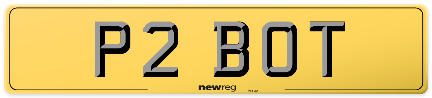 P2 BOT Rear Number Plate