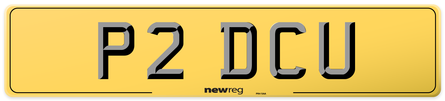 P2 DCU Rear Number Plate