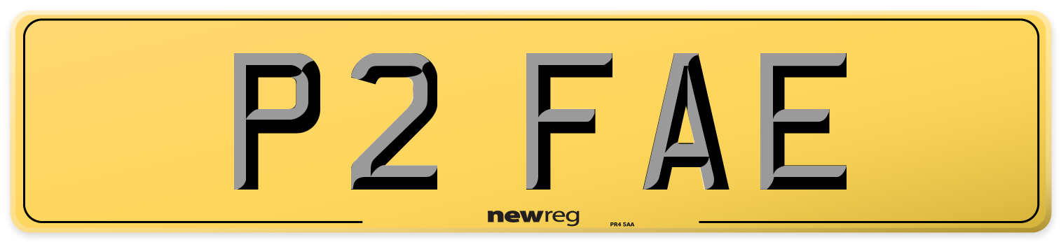 P2 FAE Rear Number Plate