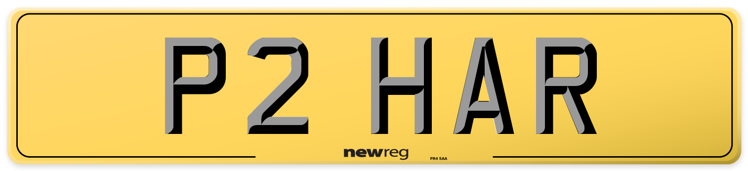 P2 HAR Rear Number Plate