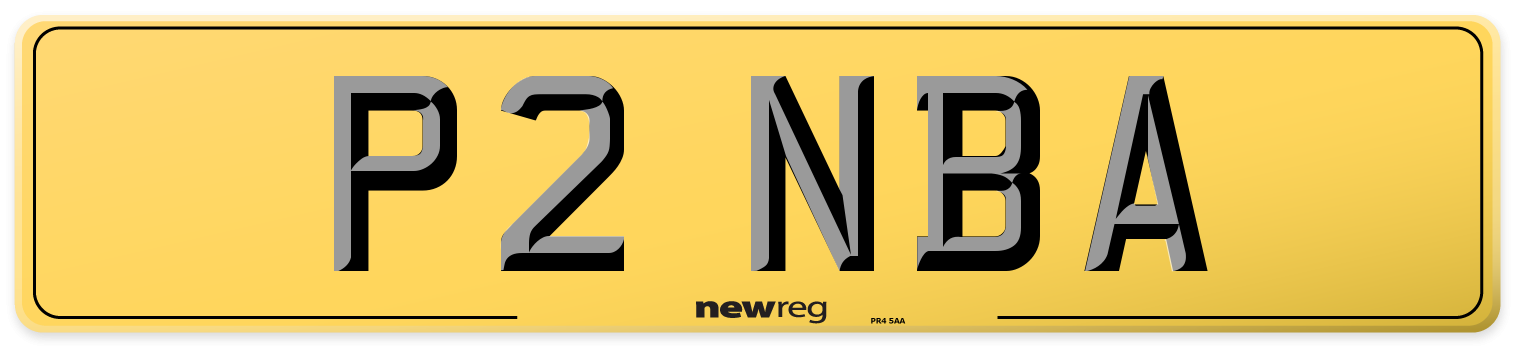 P2 NBA Rear Number Plate