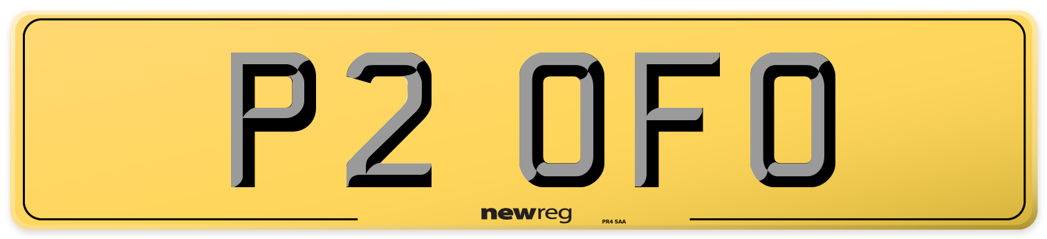P2 OFO Rear Number Plate