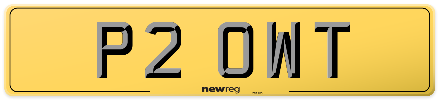 P2 OWT Rear Number Plate