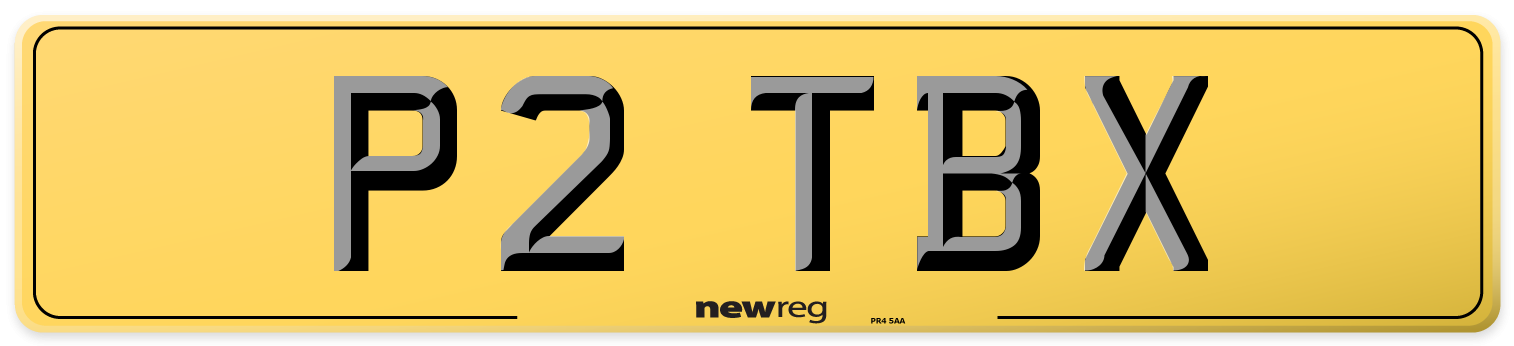 P2 TBX Rear Number Plate