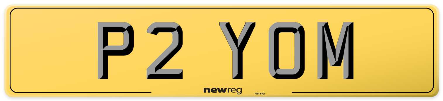 P2 YOM Rear Number Plate