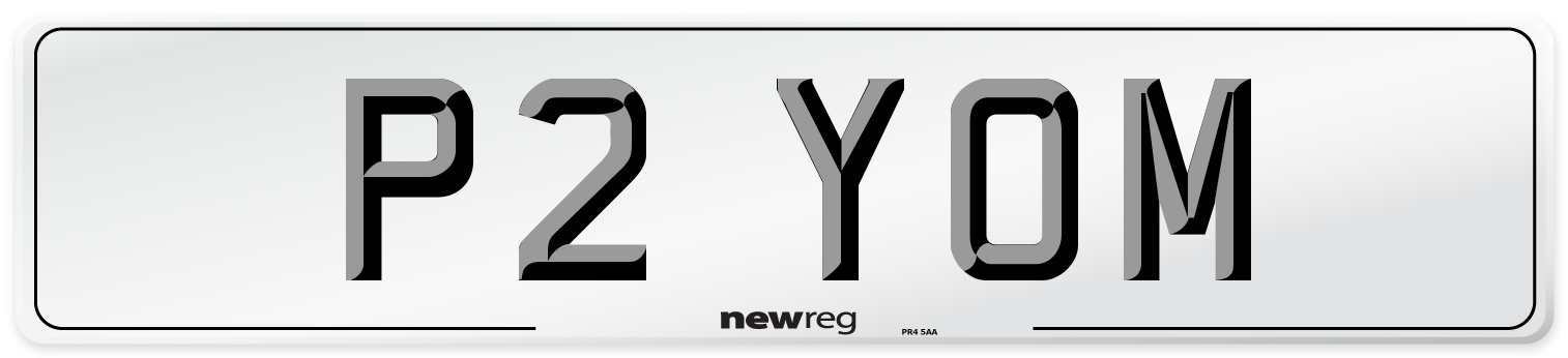 P2 YOM Front Number Plate