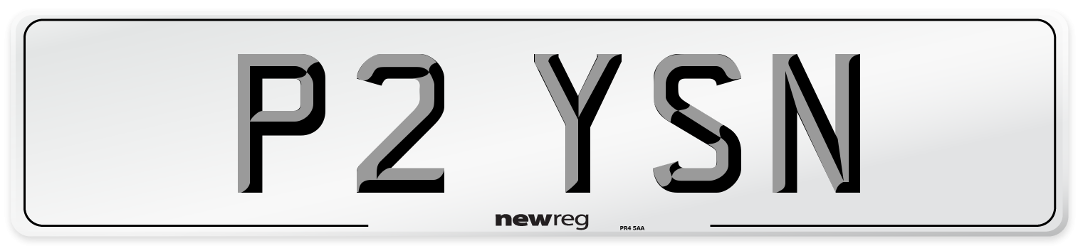 P2 YSN Front Number Plate