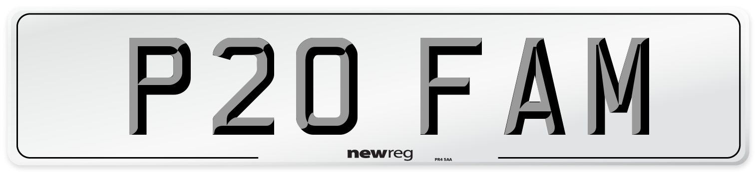 P20 FAM Front Number Plate