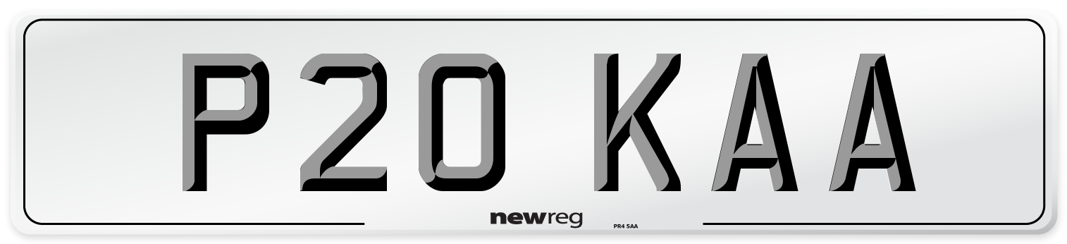 P20 KAA Front Number Plate