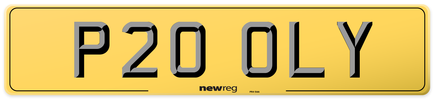 P20 OLY Rear Number Plate
