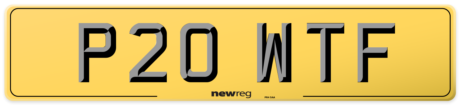P20 WTF Rear Number Plate