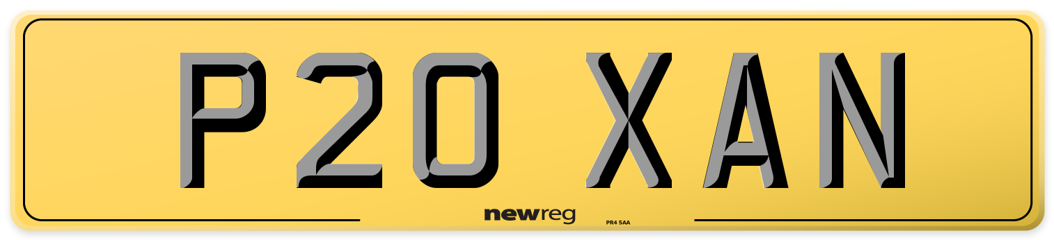 P20 XAN Rear Number Plate