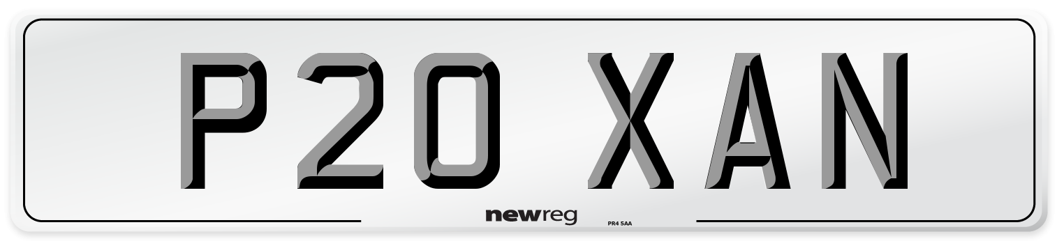 P20 XAN Front Number Plate