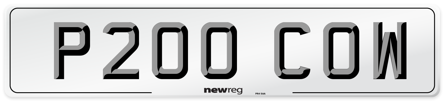 P200 COW Front Number Plate
