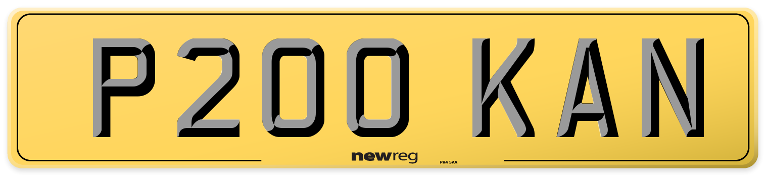 P200 KAN Rear Number Plate
