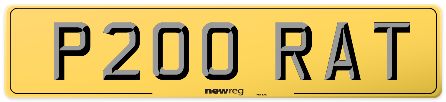 P200 RAT Rear Number Plate
