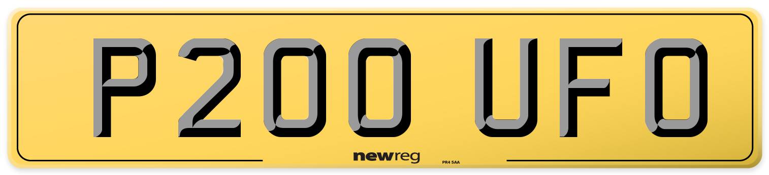 P200 UFO Rear Number Plate