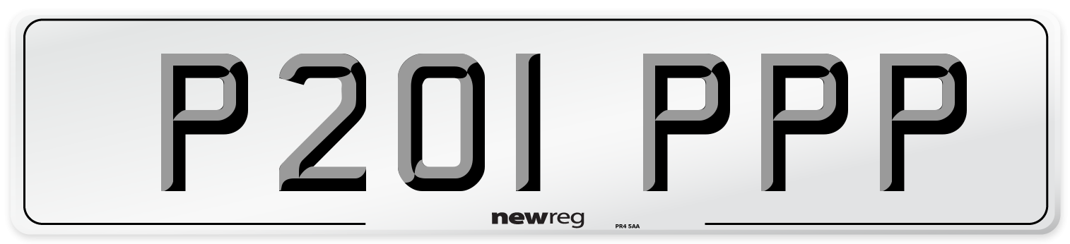 P201 PPP Front Number Plate
