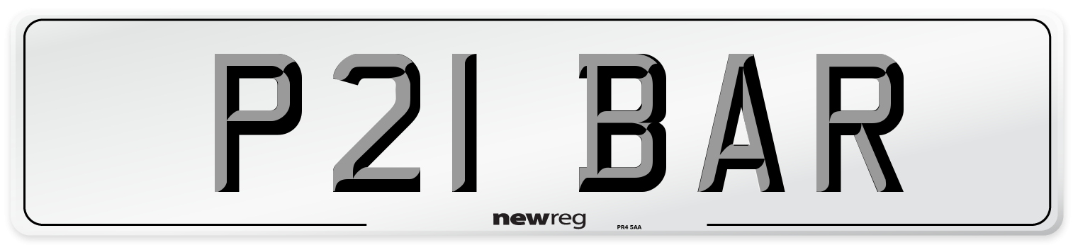 P21 BAR Front Number Plate