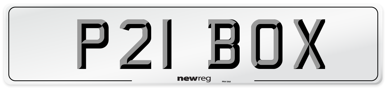 P21 BOX Front Number Plate