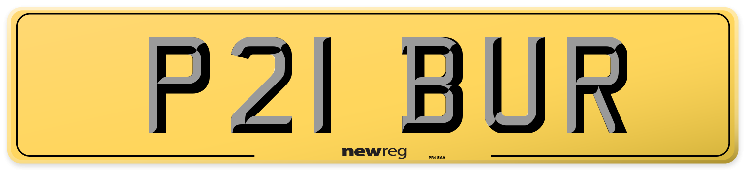P21 BUR Rear Number Plate