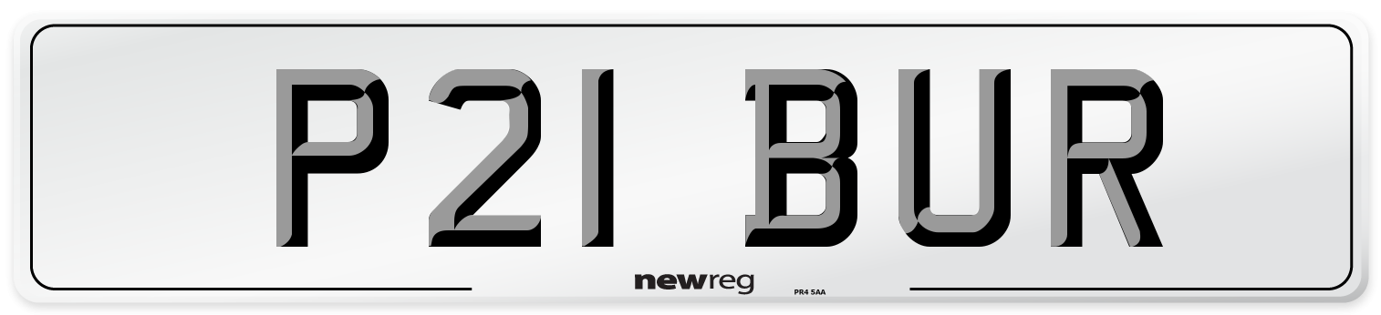 P21 BUR Front Number Plate