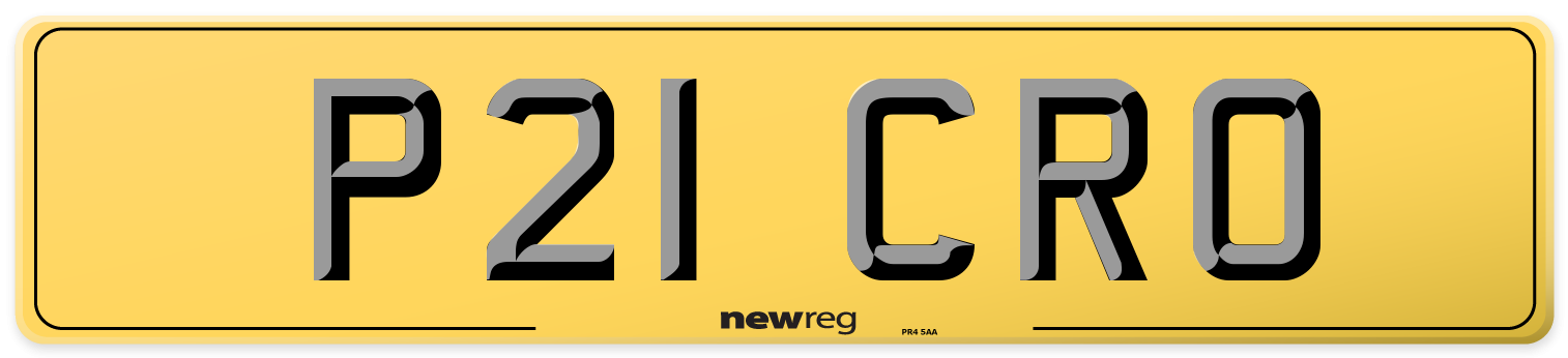 P21 CRO Rear Number Plate