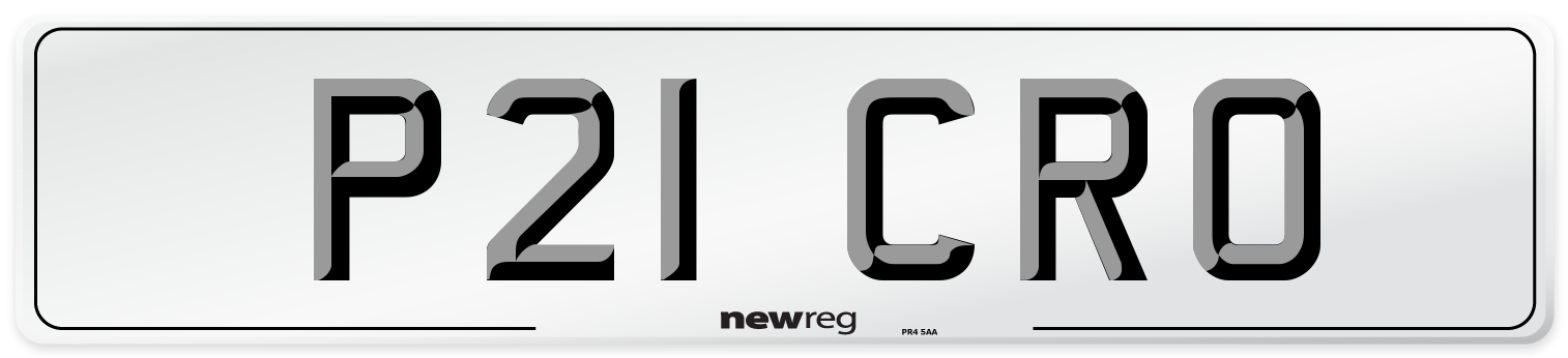 P21 CRO Front Number Plate