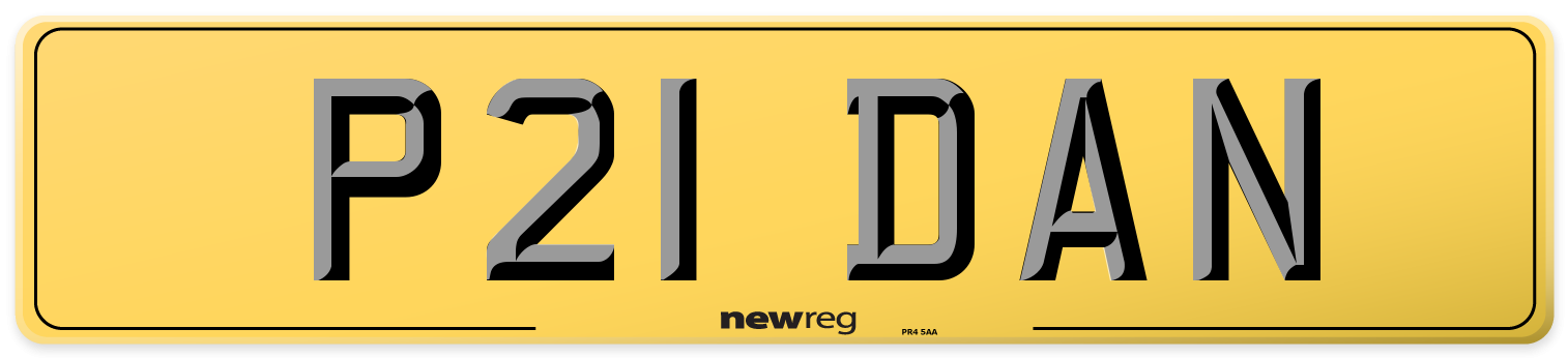 P21 DAN Rear Number Plate