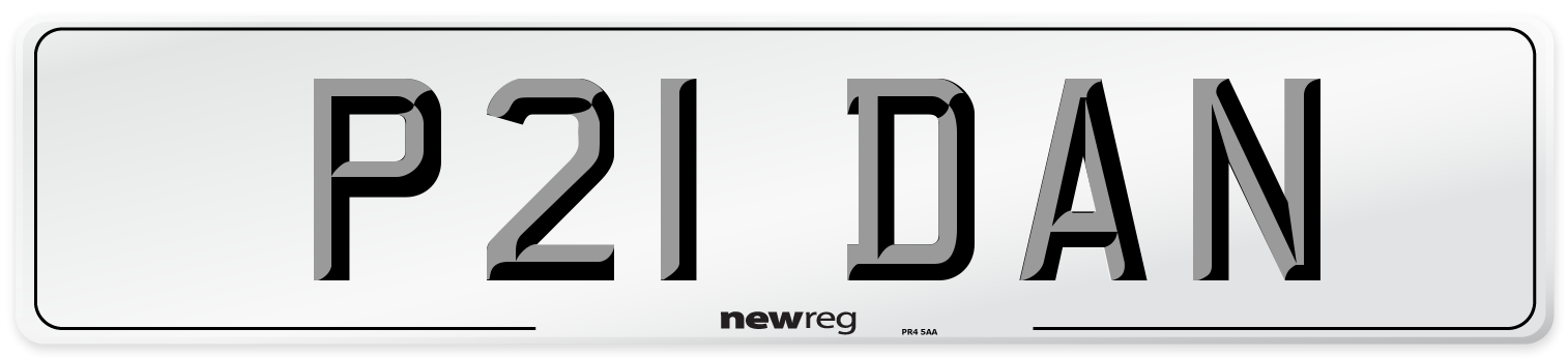 P21 DAN Front Number Plate