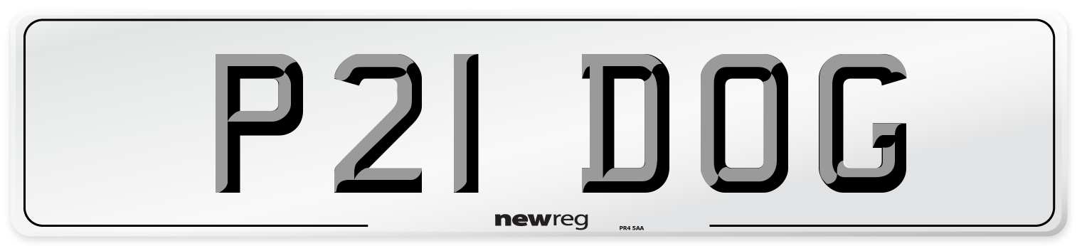 P21 DOG Front Number Plate