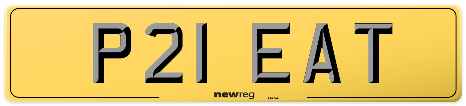 P21 EAT Rear Number Plate