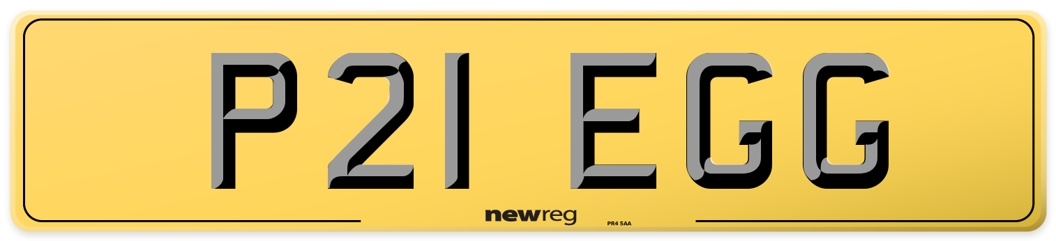 P21 EGG Rear Number Plate