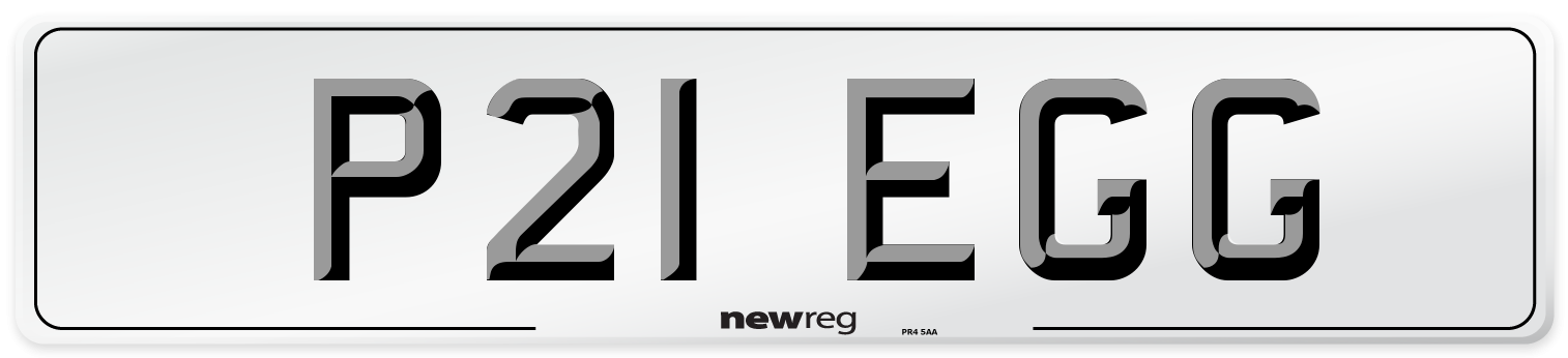 P21 EGG Front Number Plate