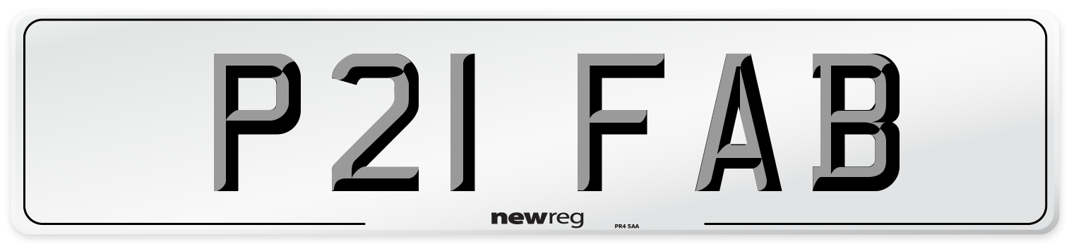 P21 FAB Front Number Plate