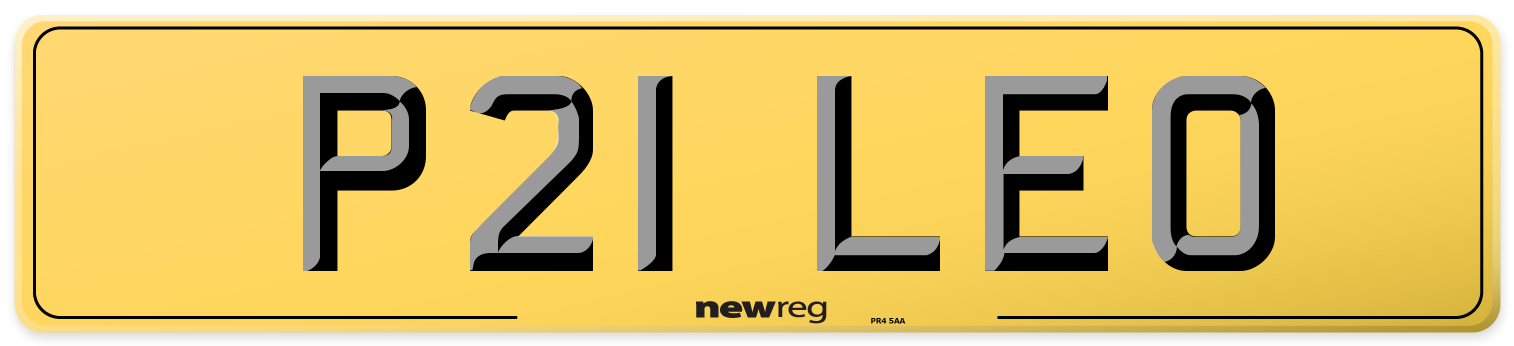P21 LEO Rear Number Plate
