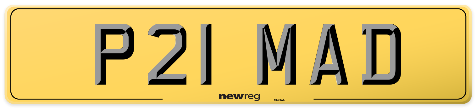 P21 MAD Rear Number Plate