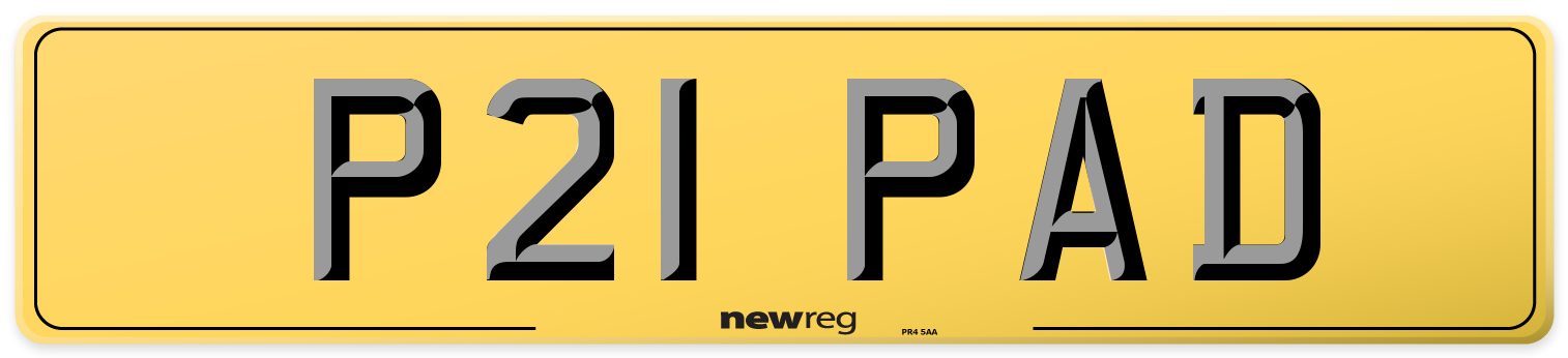 P21 PAD Rear Number Plate
