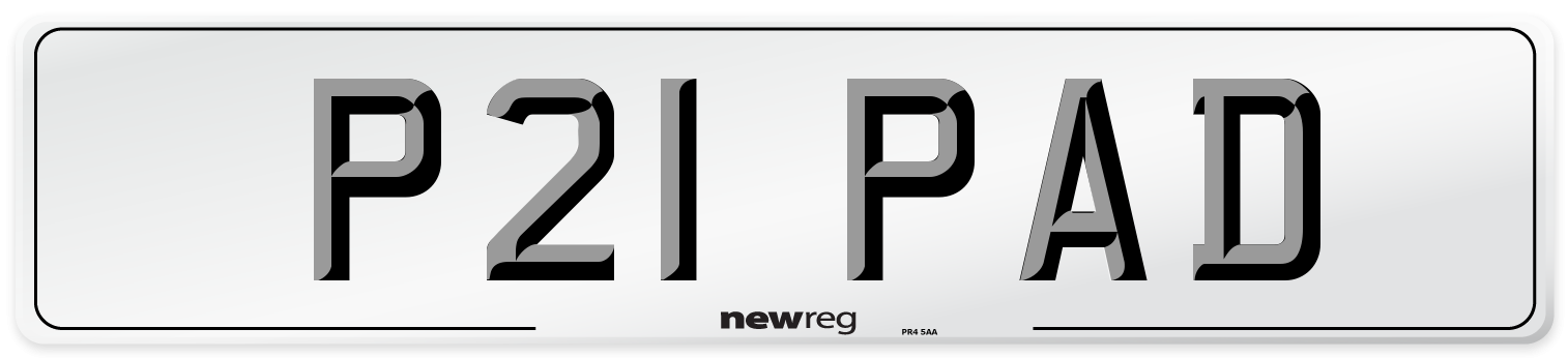 P21 PAD Front Number Plate