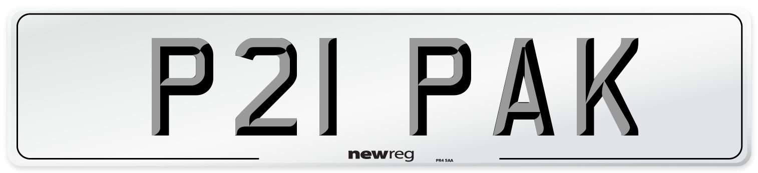 P21 PAK Front Number Plate