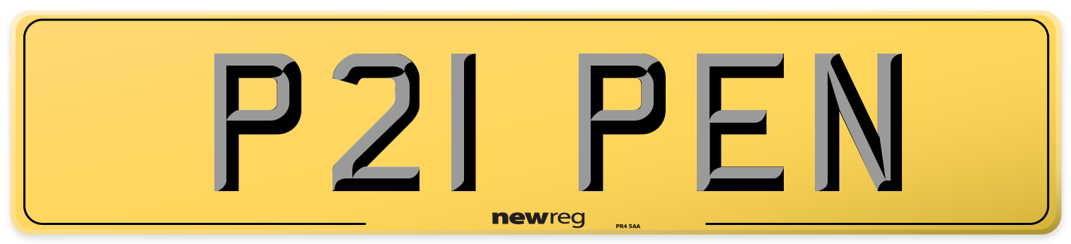 P21 PEN Rear Number Plate