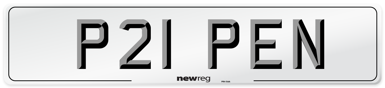 P21 PEN Front Number Plate