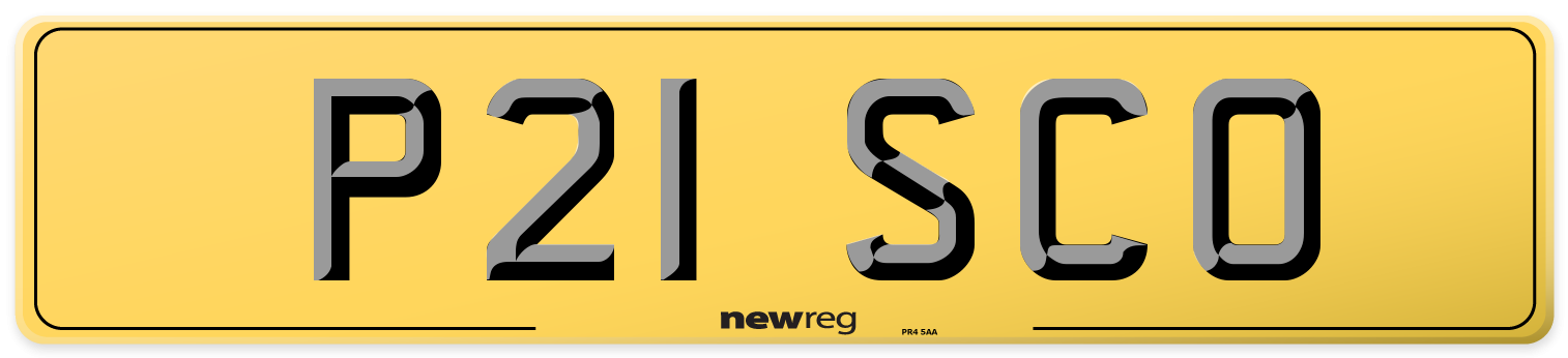 P21 SCO Rear Number Plate