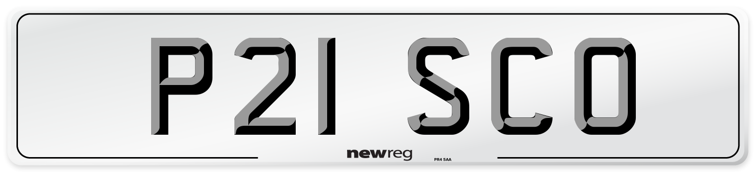 P21 SCO Front Number Plate