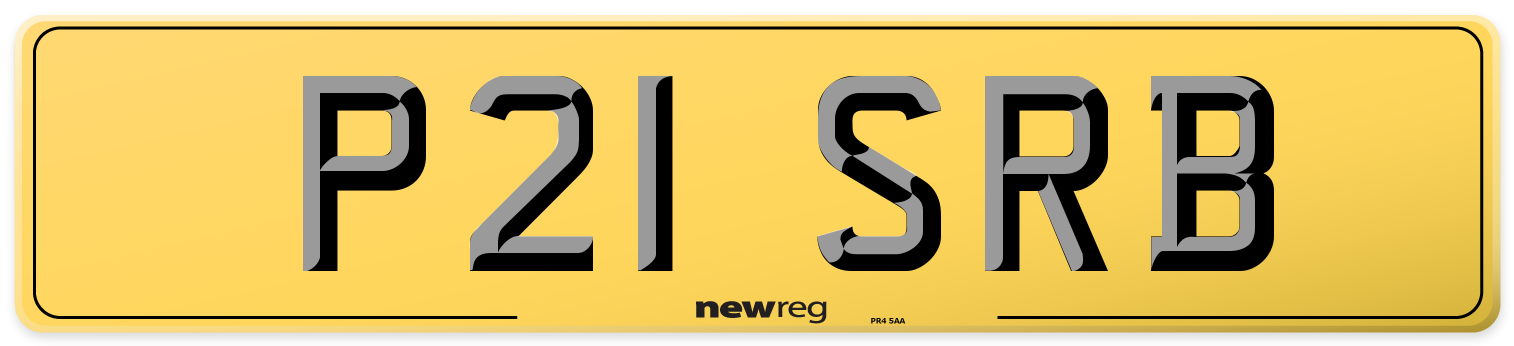 P21 SRB Rear Number Plate
