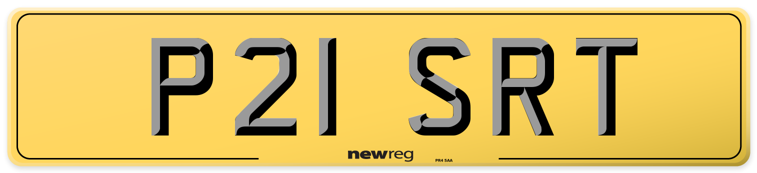 P21 SRT Rear Number Plate