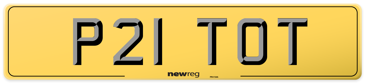 P21 TOT Rear Number Plate