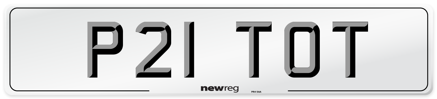 P21 TOT Front Number Plate