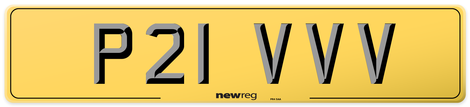 P21 VVV Rear Number Plate